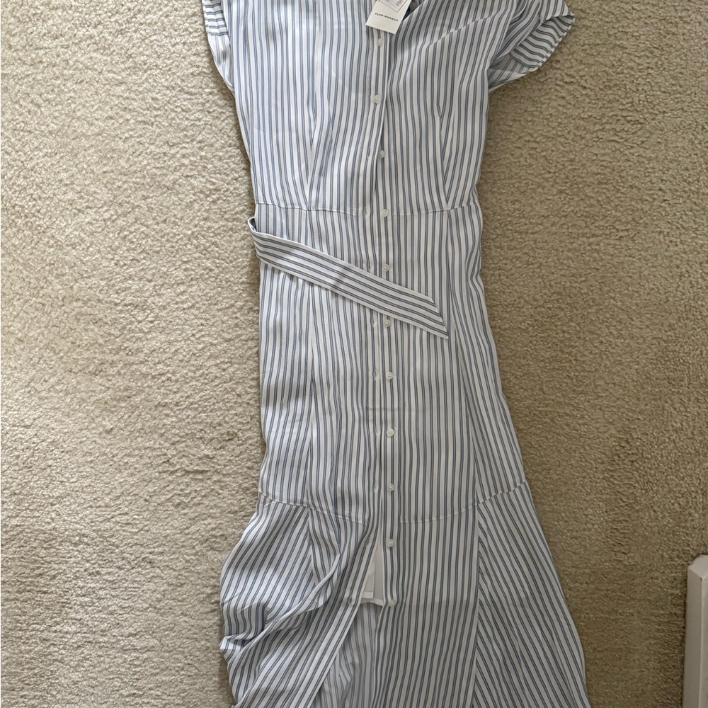 Club Monaco Striped Handkerchief Hem Shirt Dress - Picture 7 of 7